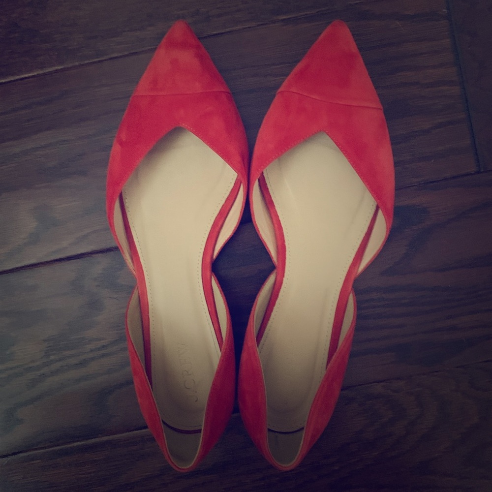 J. Crew pointed flats, gently used, size 8